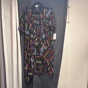 LuLaRoe Multicolor Geometric Kimono